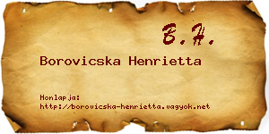 Borovicska Henrietta névjegykártya