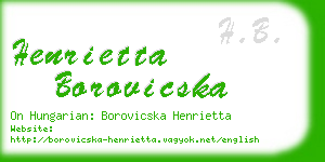 henrietta borovicska business card